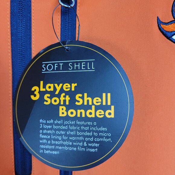 NFL Denver Bronco Jacket Men's XL Orange Blue Soft Shell Wind Rain Resistant - Picture 9 of 16